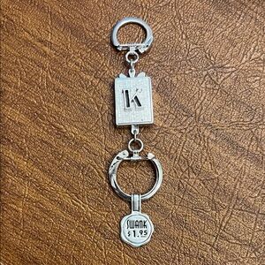 SWANK Silver Keychain with Letter K